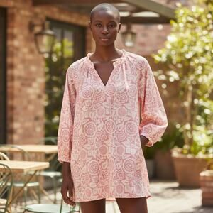 Talbots Boho Floral Tunic Pink & White Floral Size 2X NWT